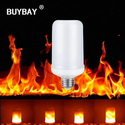 E27 E26 2835 LED Flame Effect Fire Light Bulbs 7W Creative Lights Flickering Emulation