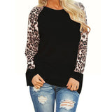 Womens Leopard Blouse Long Sleeve Fashion Ladies T-Shirt Oversize Tops