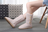 Classic Women Snow Boots Short Leather Winter Shoes Boot