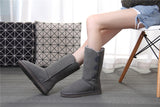 Classic Women Snow Boots Short Leather Winter Shoes Boot
