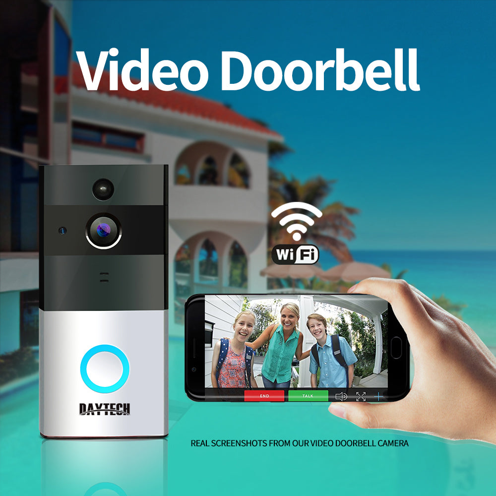 Wireless WiFi Video Doorbell Camera iOS Android Battery Powered