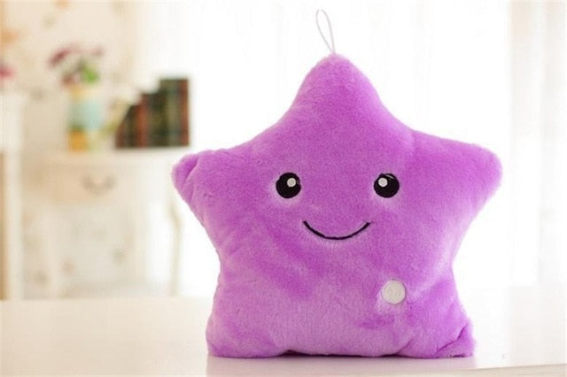 Luminous Pillow Star Cushion Colorful Glowing Cute Plush Doll Led Light Toy New