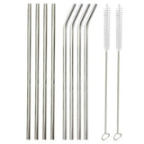 8Pcs/lot Reusable Metal Straw Drinking Stainless Steel