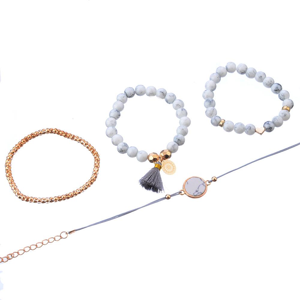 Trendy Handmade Grey Bracelet Set